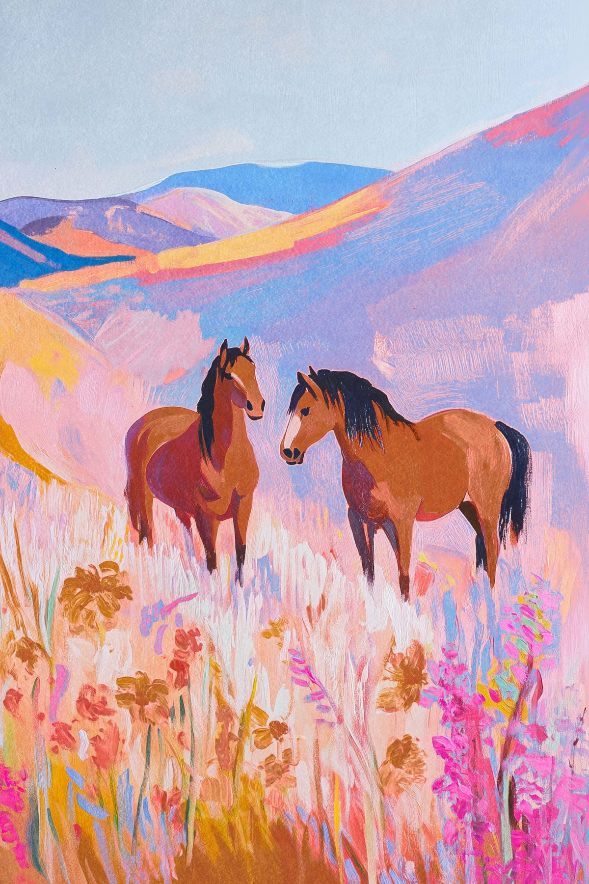 Horses In Soft Sunset