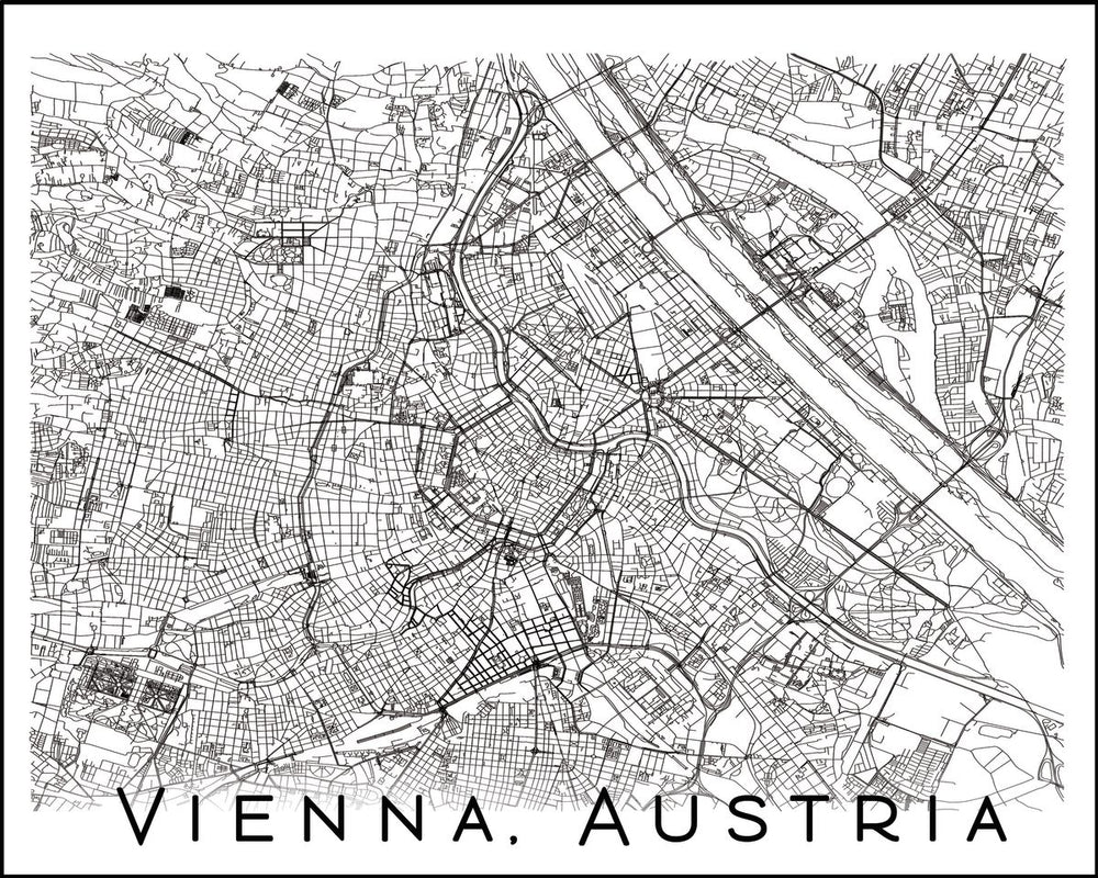 Minimalist Vienna City Map