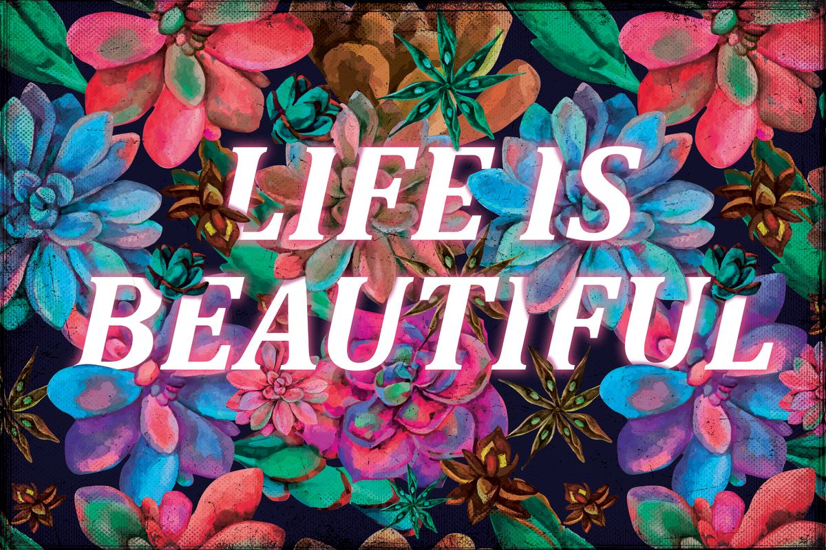 Life Is Beautiful Floral Sign