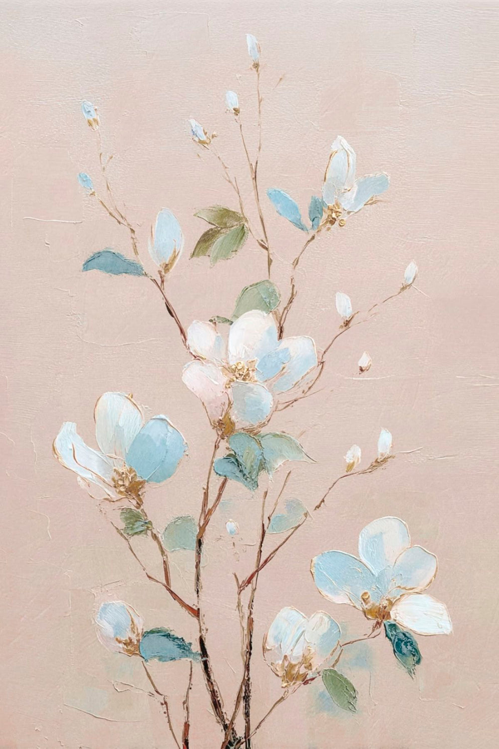 Blooming Magnolia Branch In White II