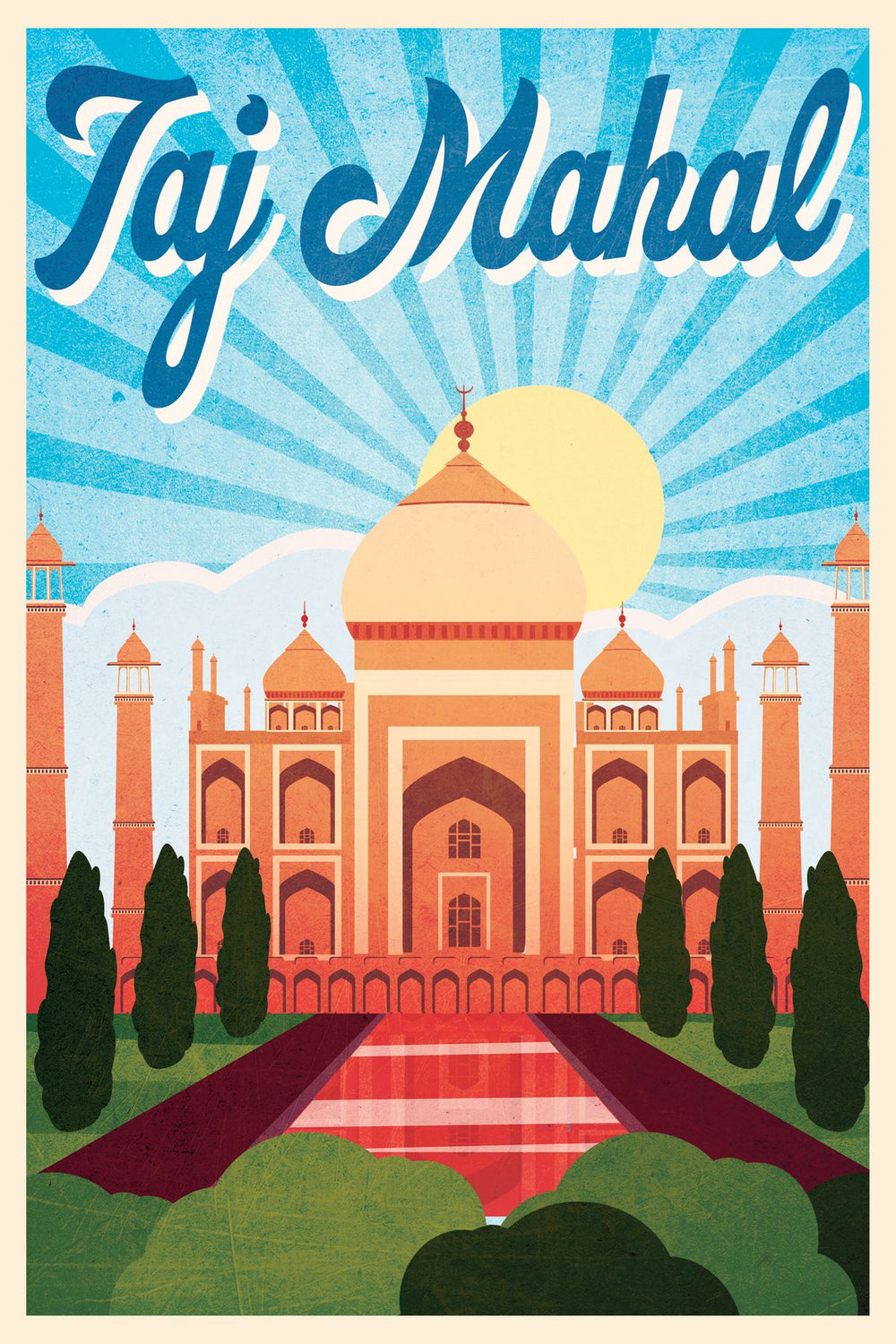 Taj Mahal Tourism Vintage Poster