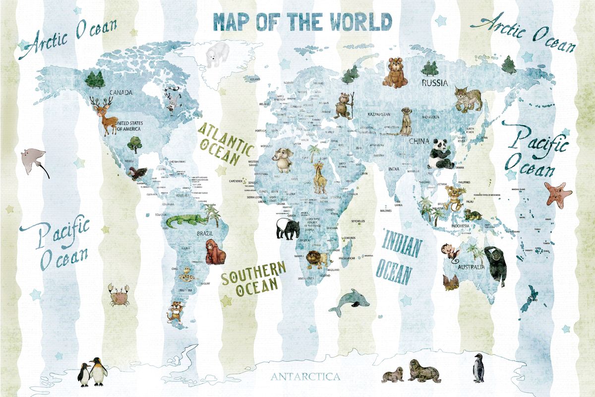 Kingdom Animalia World Map – Pineapple Licensing