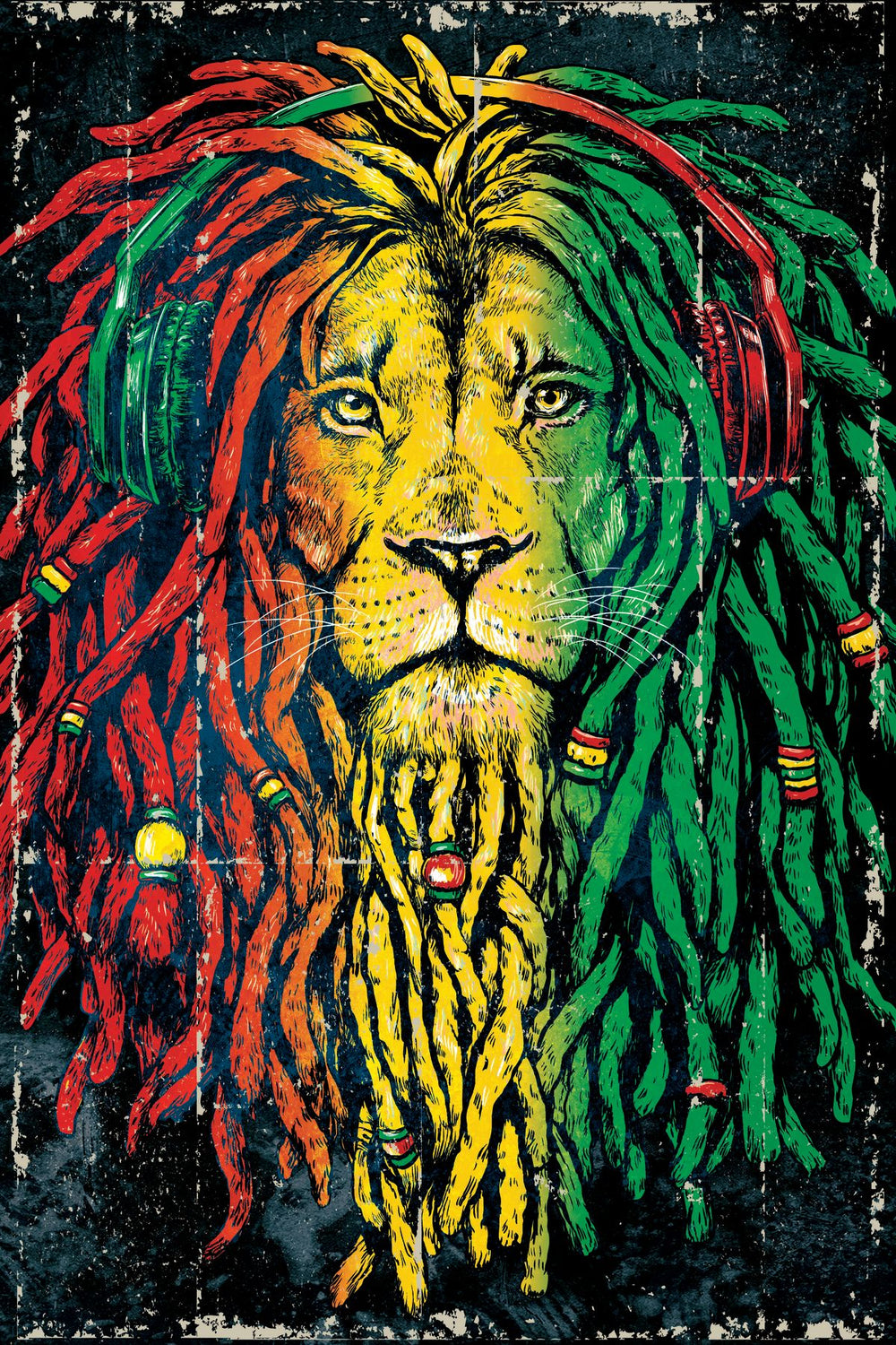 Reggae Colorful Lion