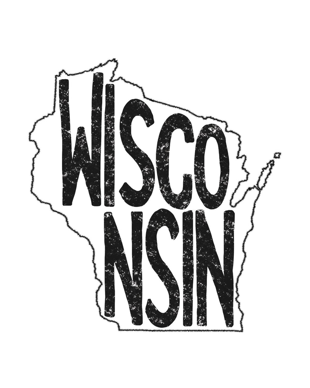 Wisconsin Minimalist State Map