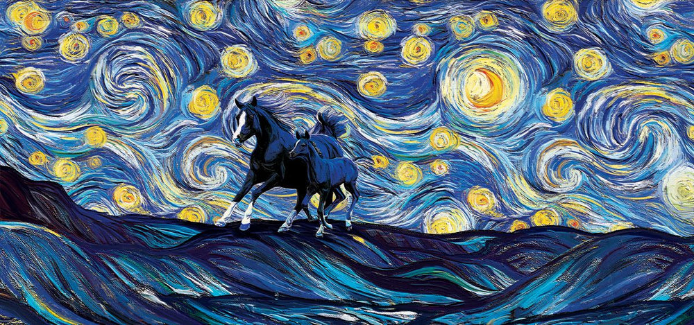 Running Horses Starry Night