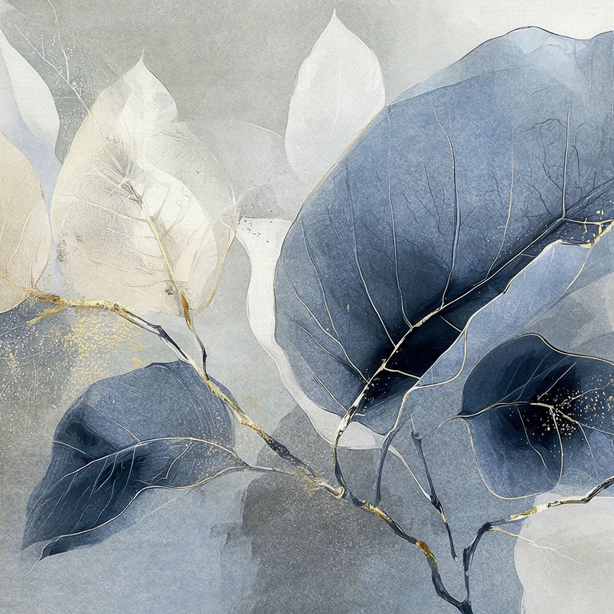 Leaves Traced In Gold I