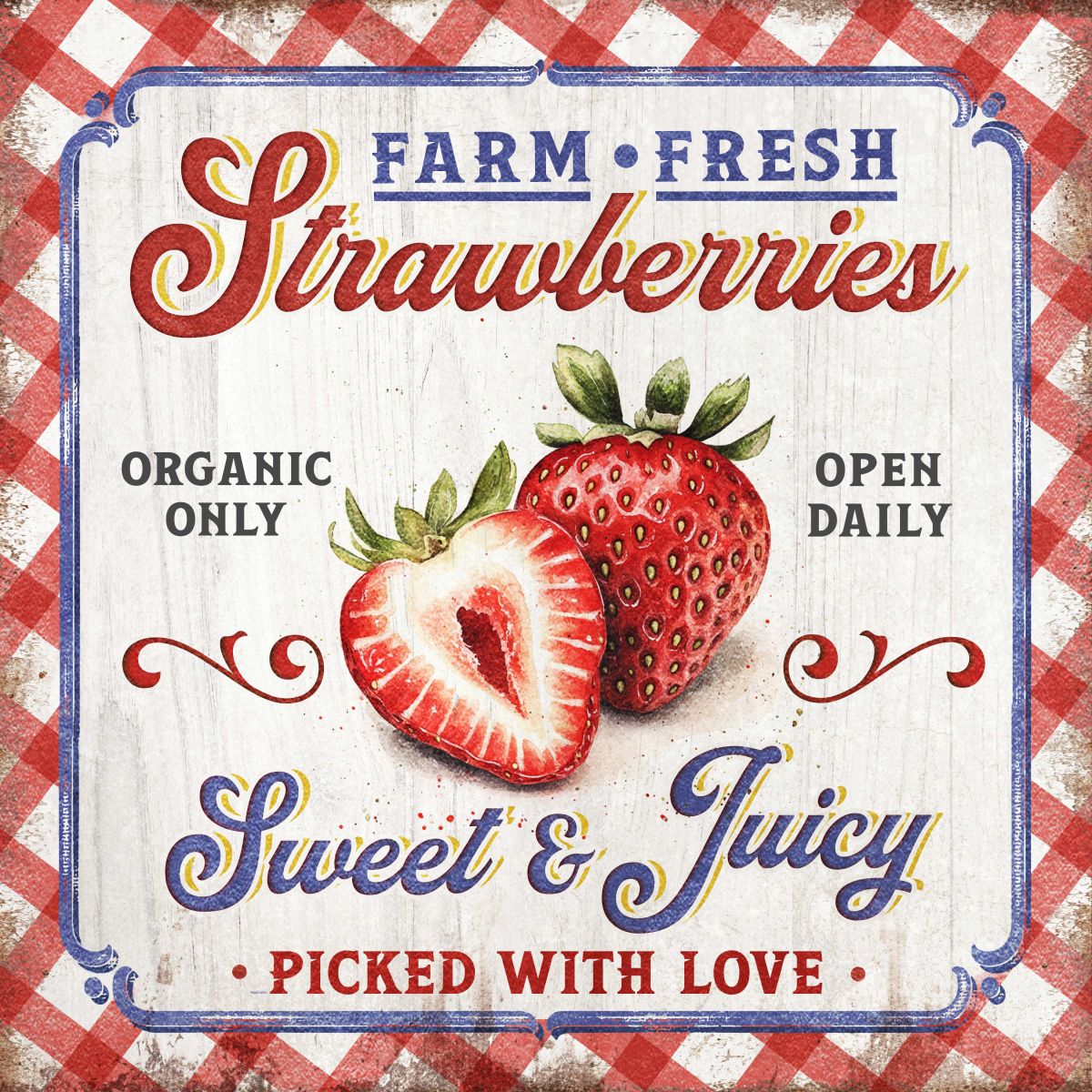 Farm Fresh Strawberries Sign