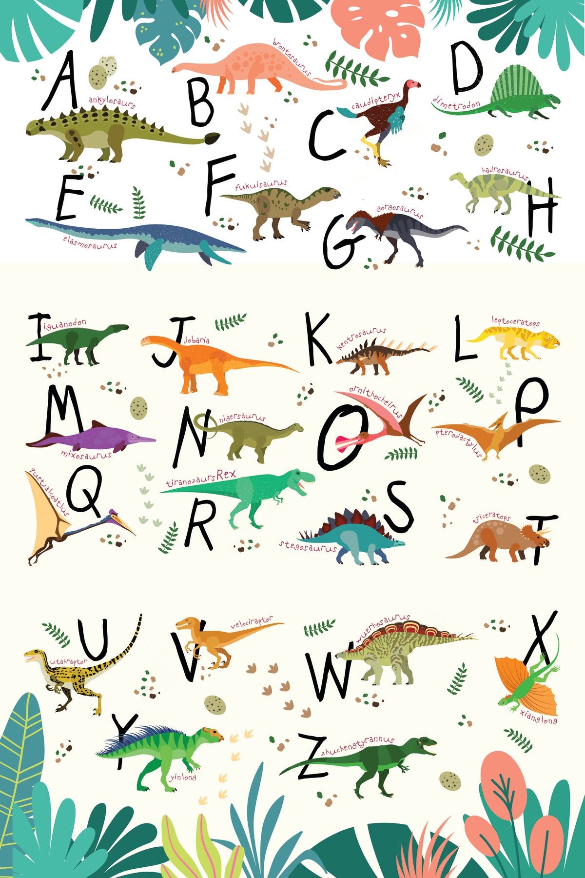 Dino Letters Chart