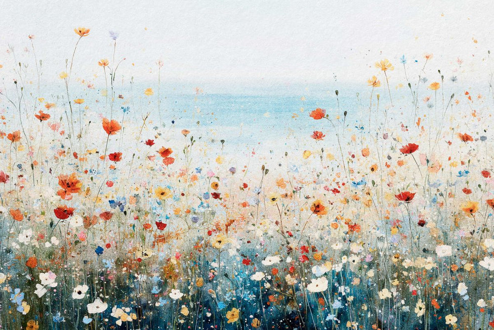 Vibrant Seaside Wildflower Painting
