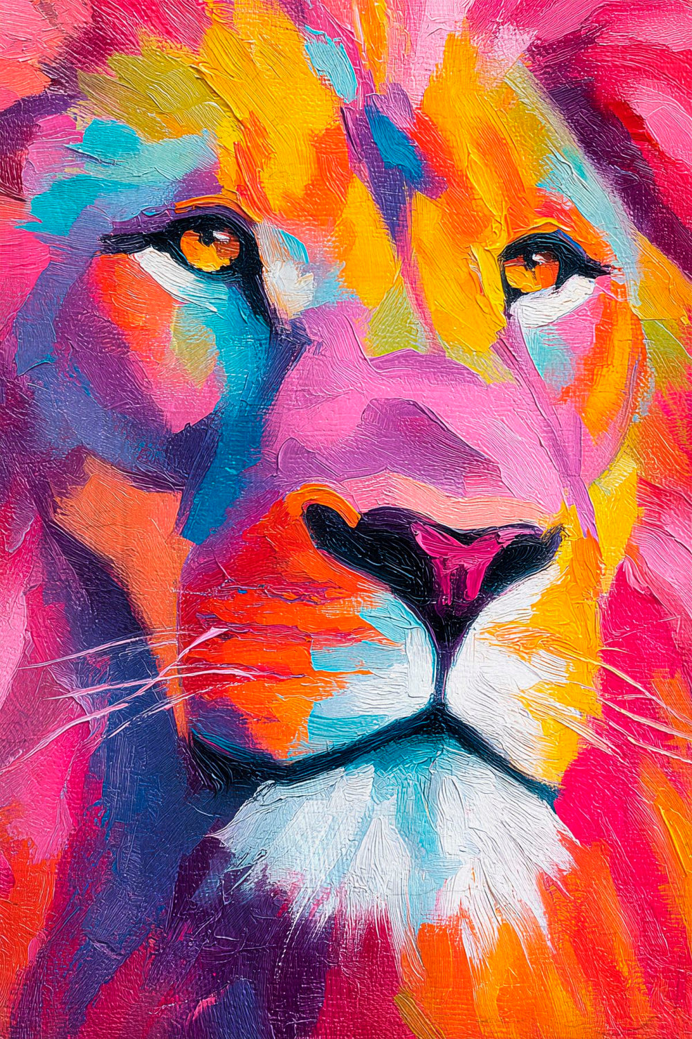 Colorful Lion's Stare