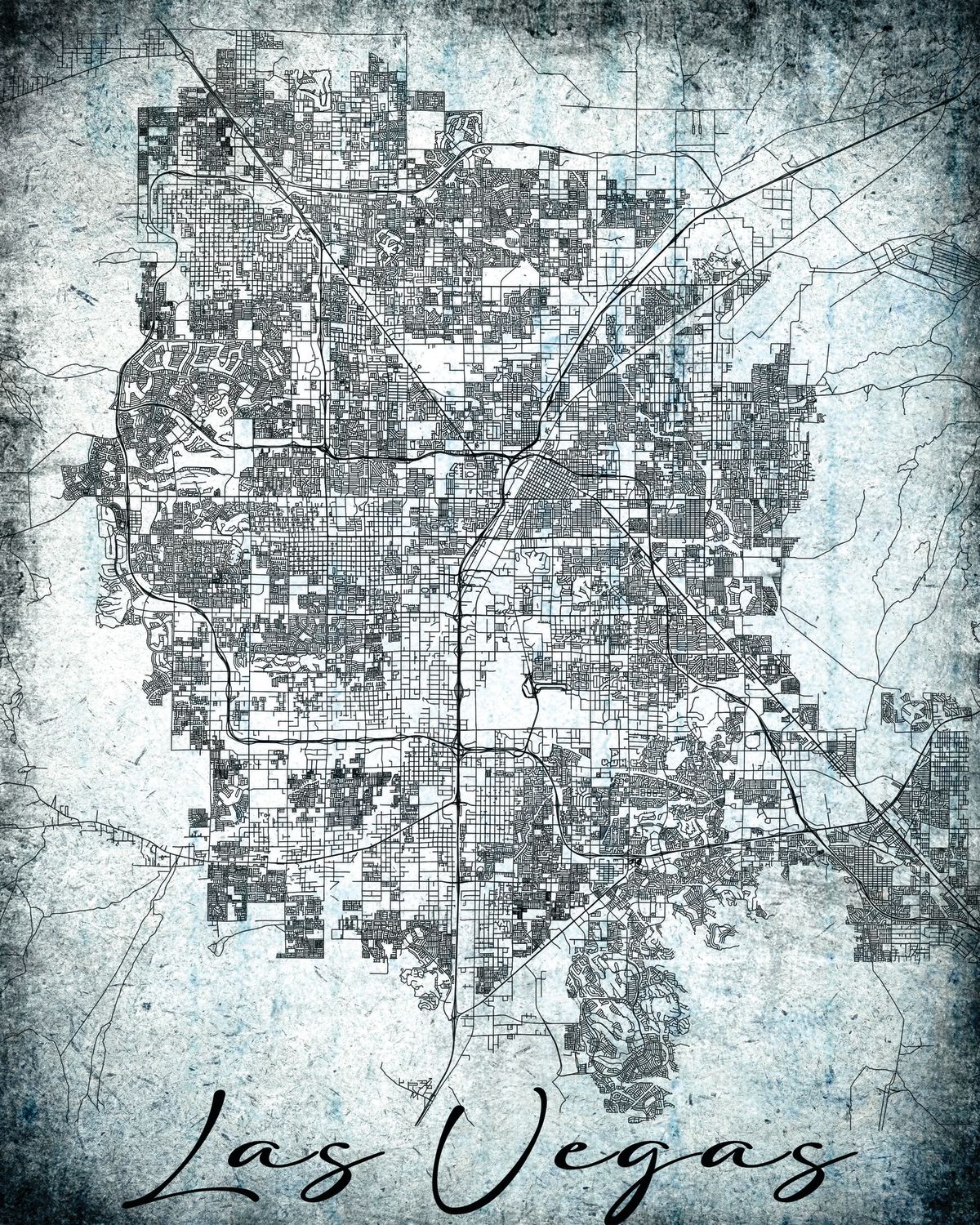 City Map Of Las Vegas Grunge