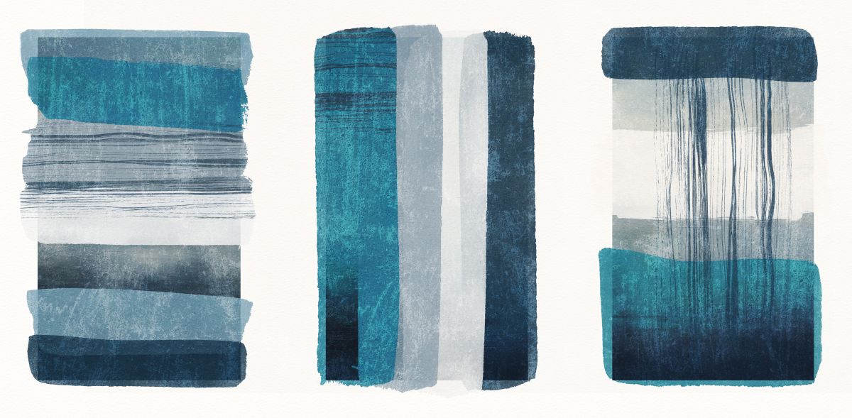 Earth Blue Palette Triptych