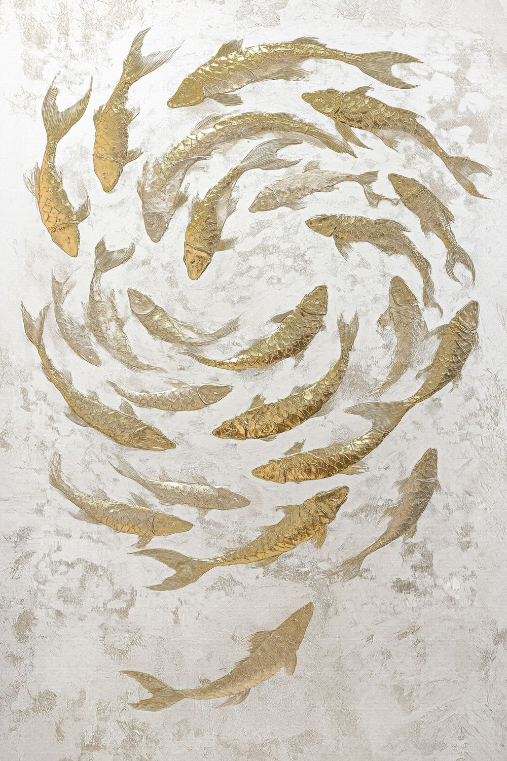 Light Golden Fish Vortex I Wall Art