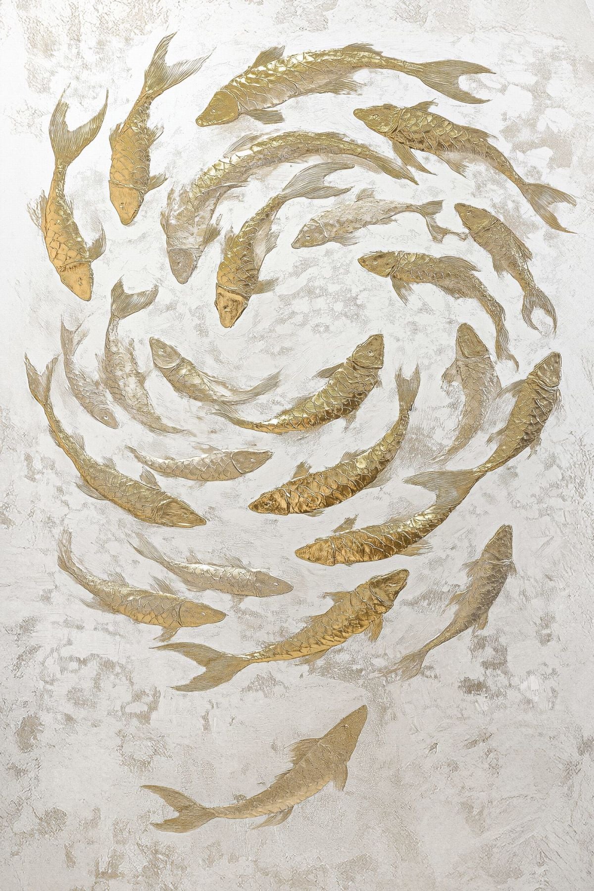 Light Golden Fish Vortex I Wall Art