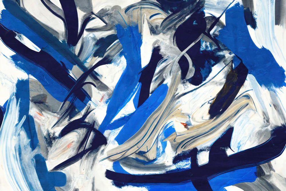 Abstract Swirls Of Blue And White