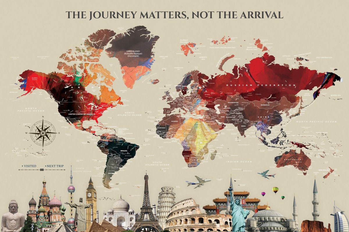 Journey Matters I Push Pin World Map