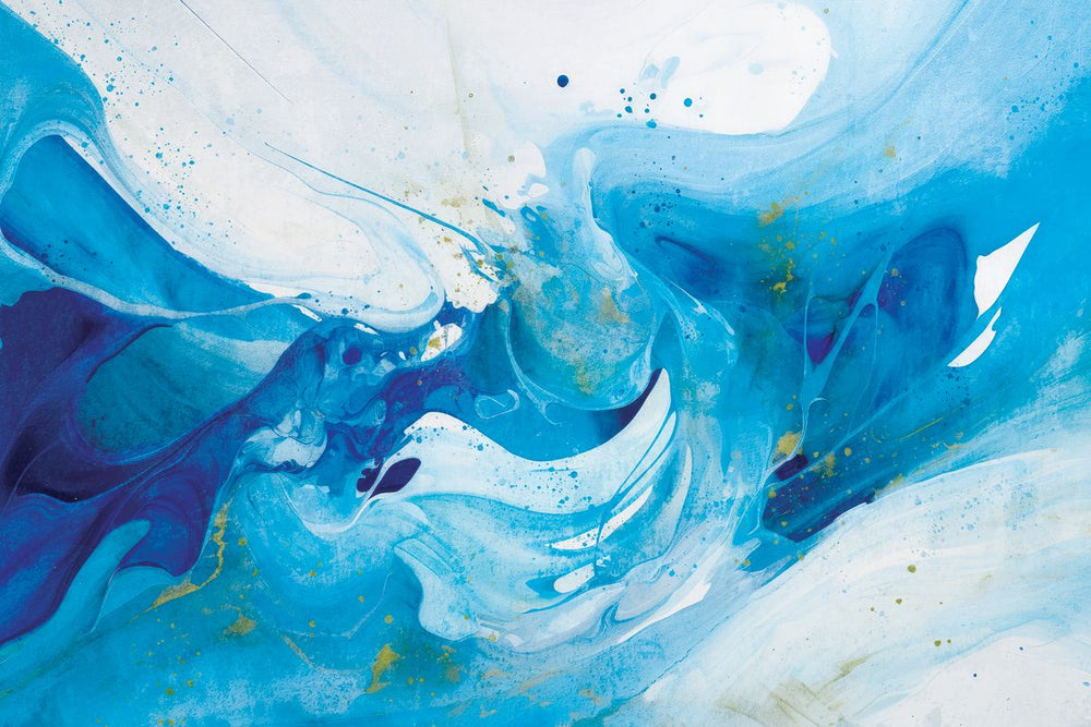 Crashing Blue Waves Abstract