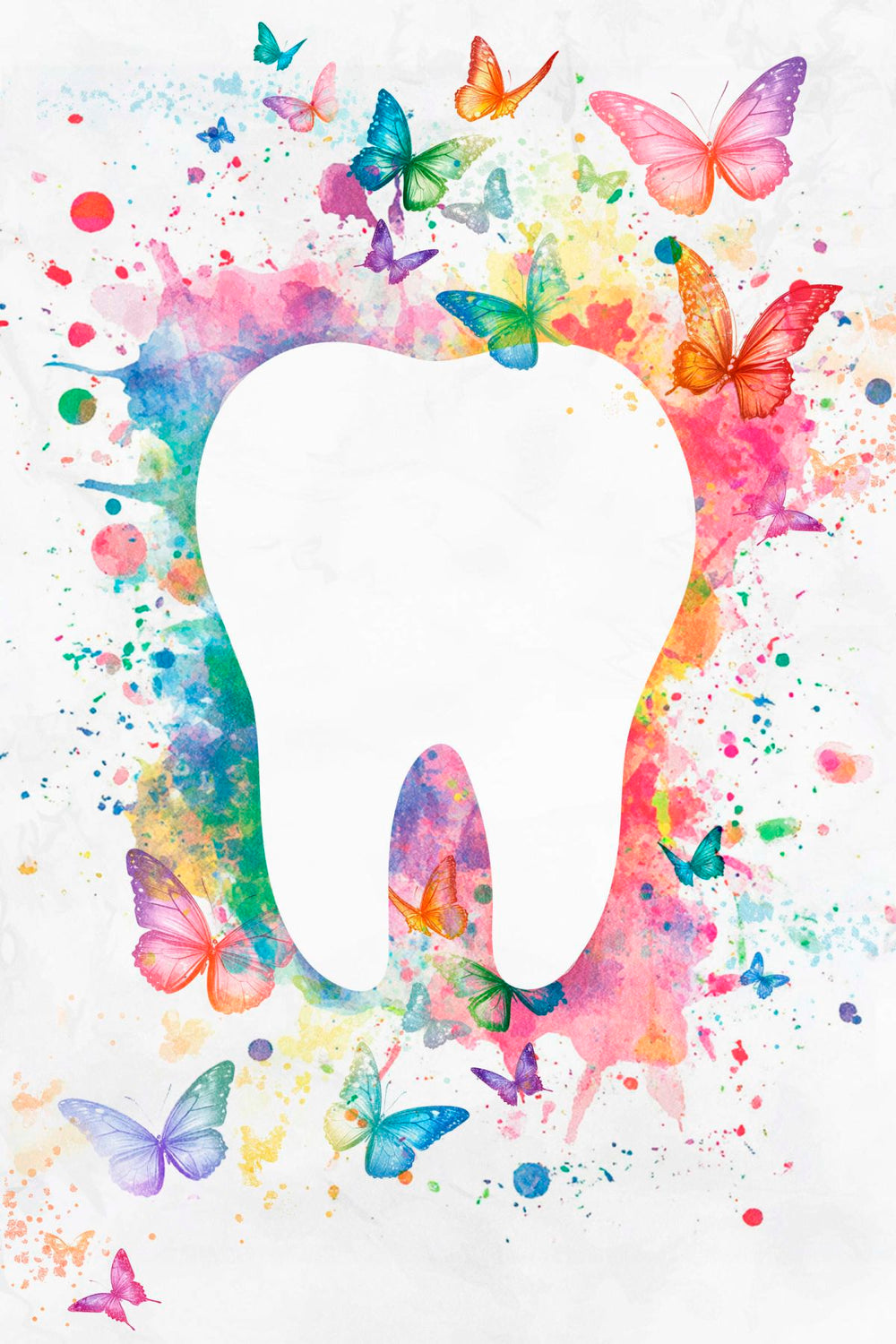 Tooth With Butterflies