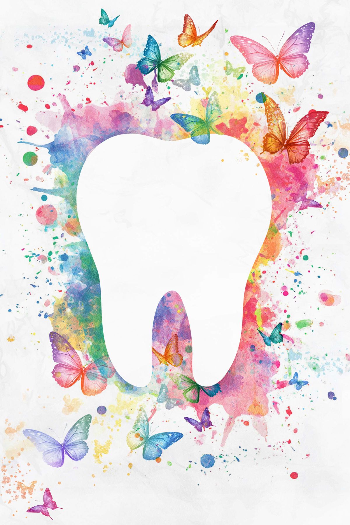 Tooth With Butterflies