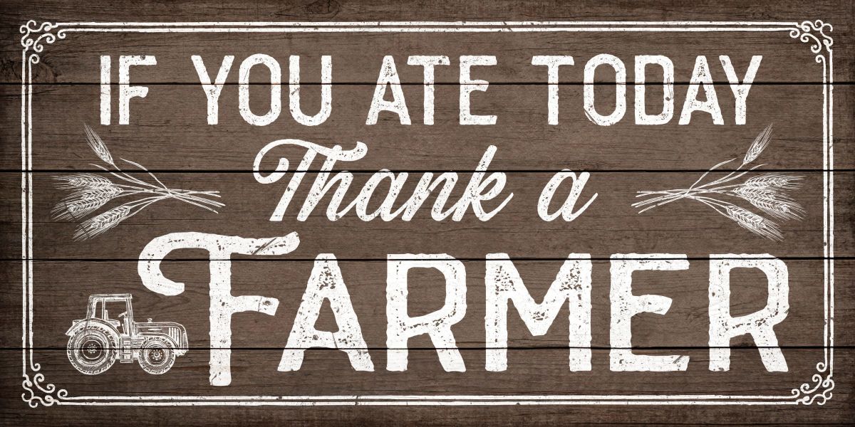 Thank A Farmer Wood Style Wall Art