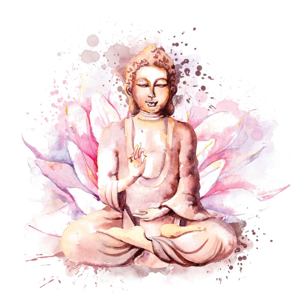 Buddha On Lotus Splatter