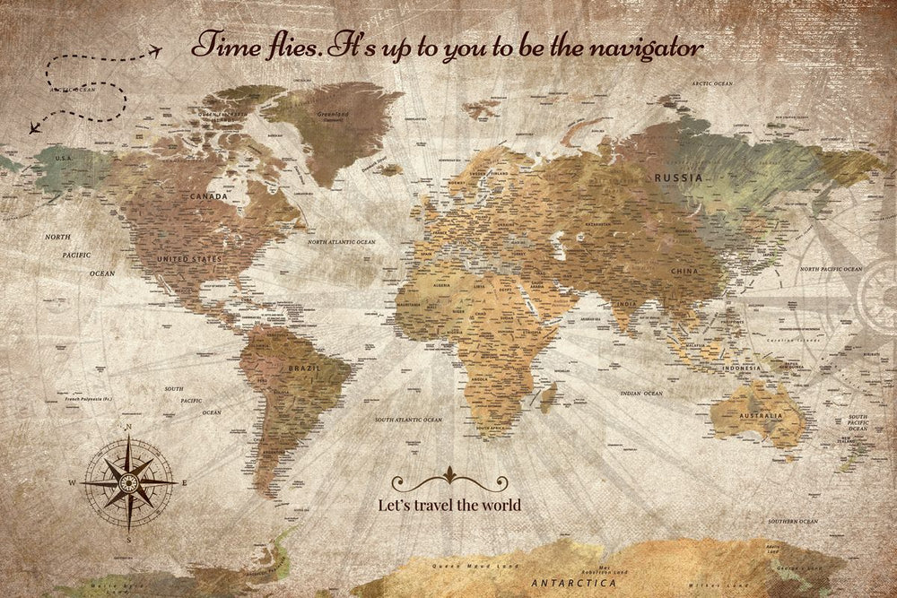Be The Navigator Push Pin World Map