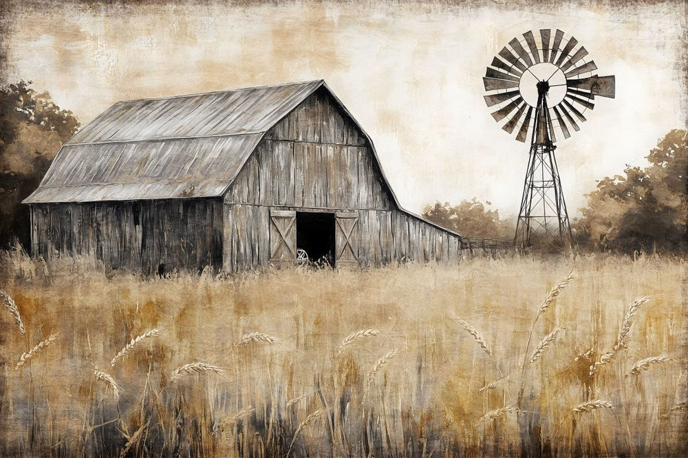 Barn And Windmill