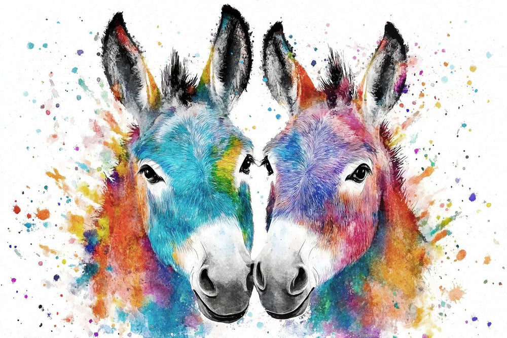 Donkey Couple Color Splash
