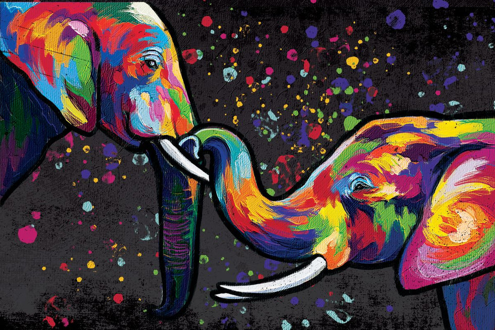 Elephant Family Abstract Color