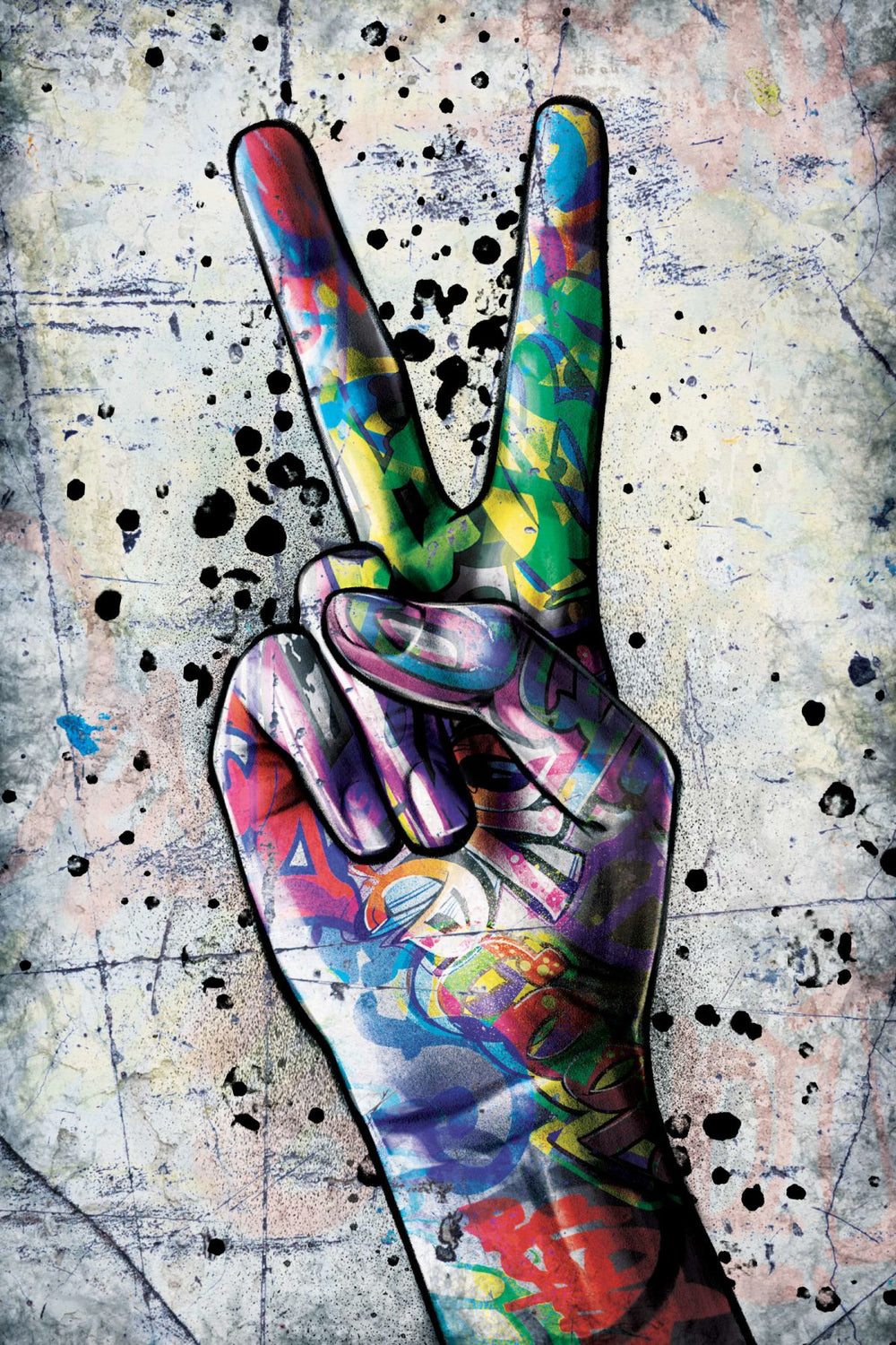 Hand Peace Sign Graffiti