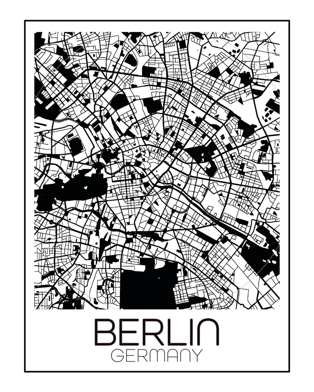 Minimalist Berlin City Map