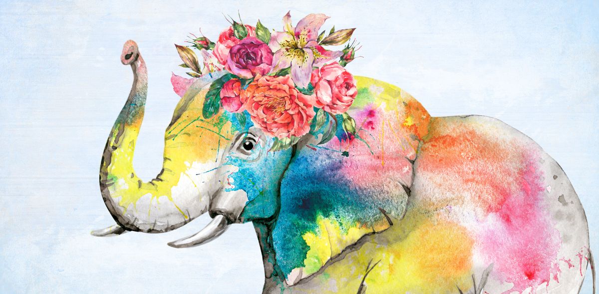 Colorful Elephant Floral Crown