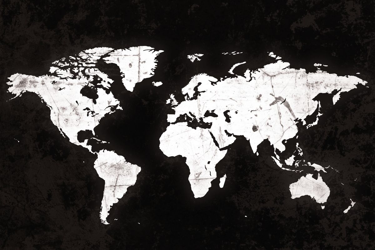 White Contrast World Map