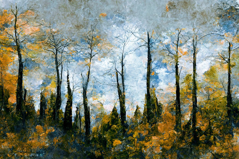 Abstract Autumn Trees Silhouette
