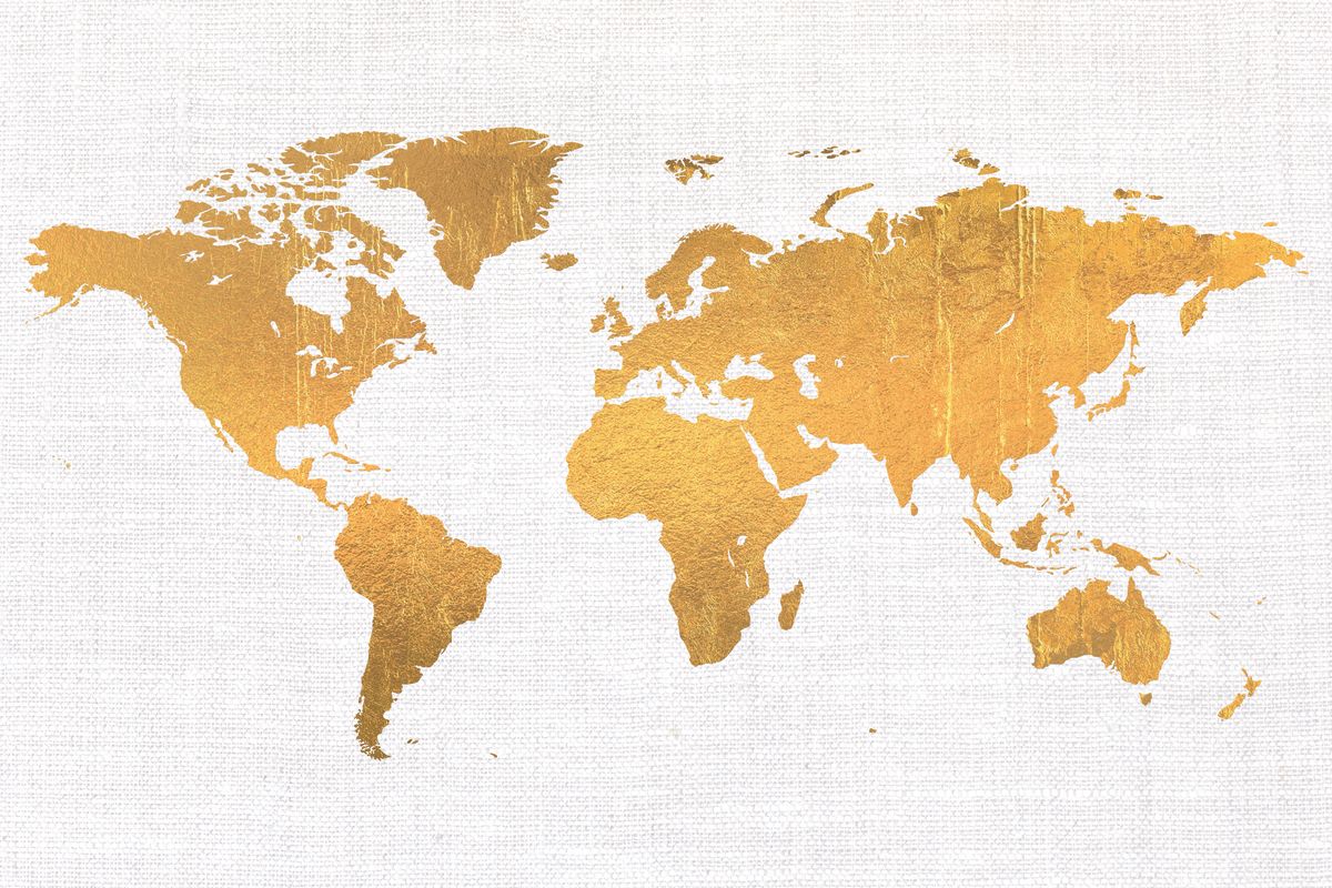 Light Gold World Map