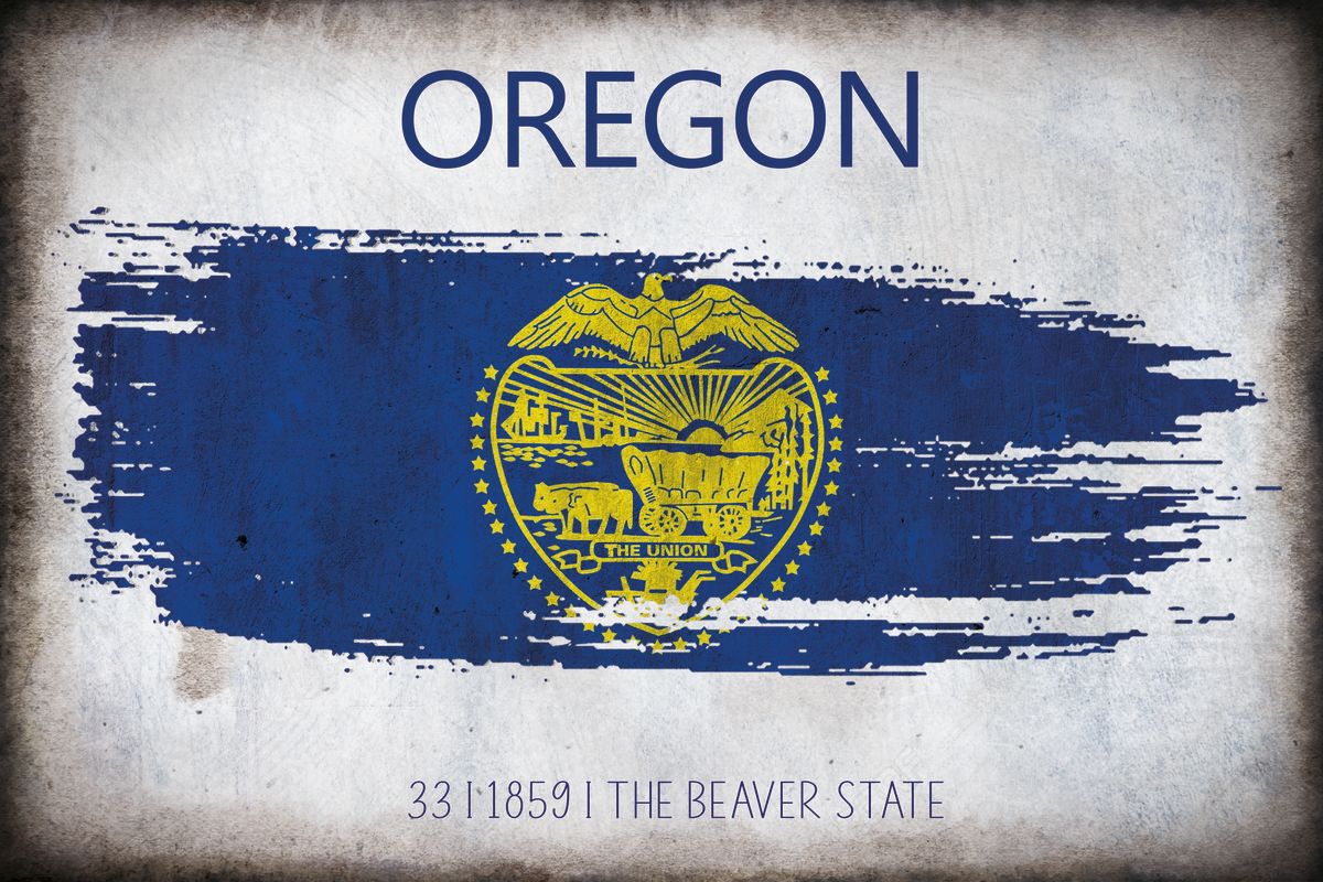 Oregon Flag Grunge