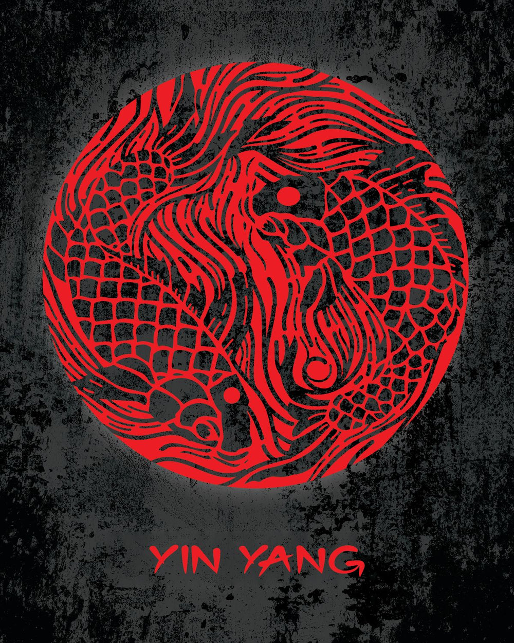 Oriental Red Yin Yang