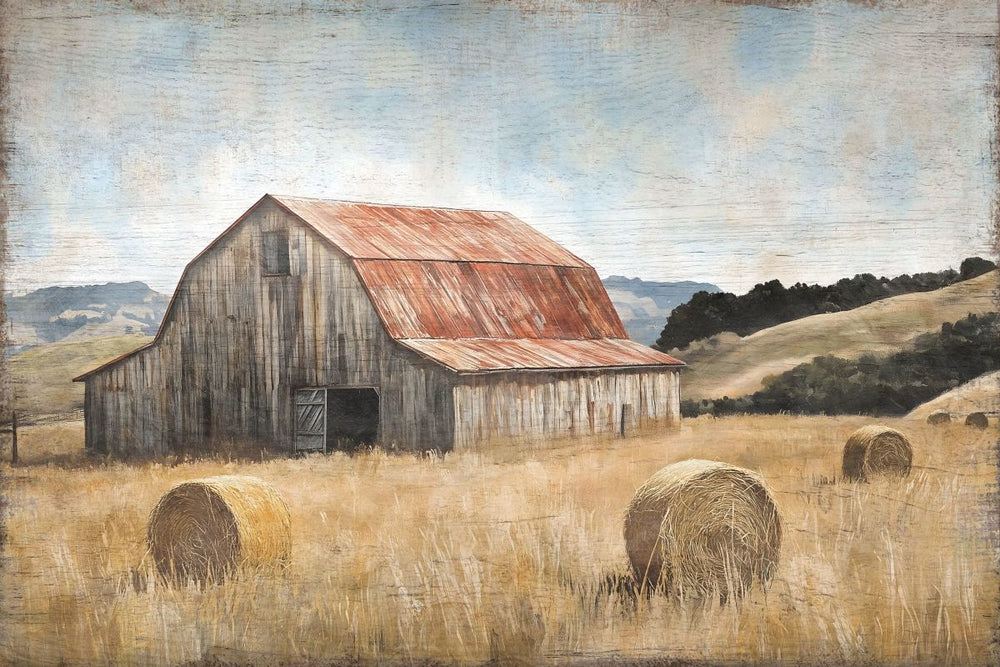 Barn And Hay Bales III