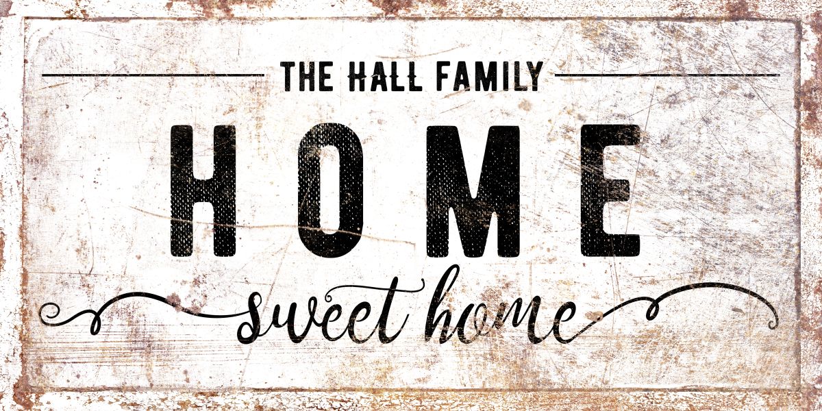 Hall Family Home Sign