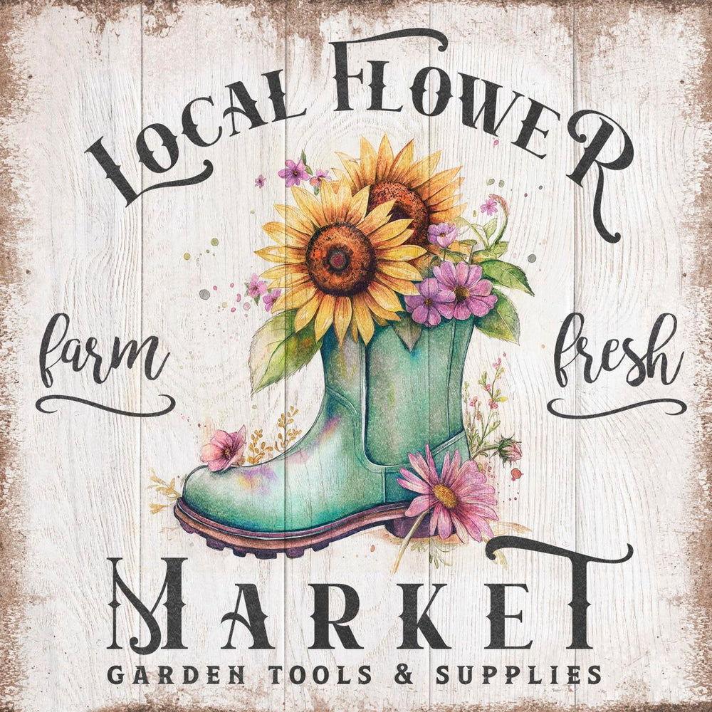 Local Flower Market Sign