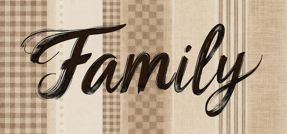 Family On Brown Background