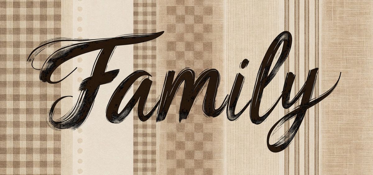 Family On Brown Background