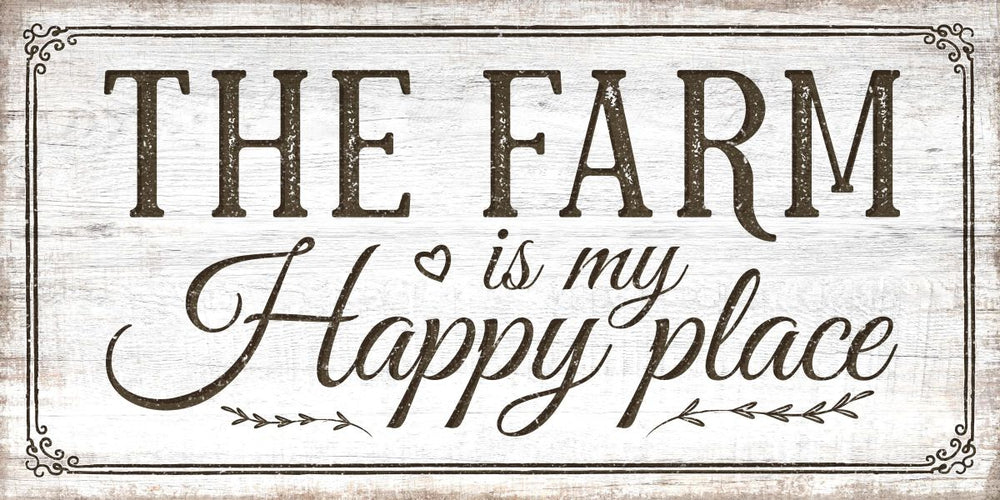 The Farm Is My Happy Place Light Wood Style Wall Art