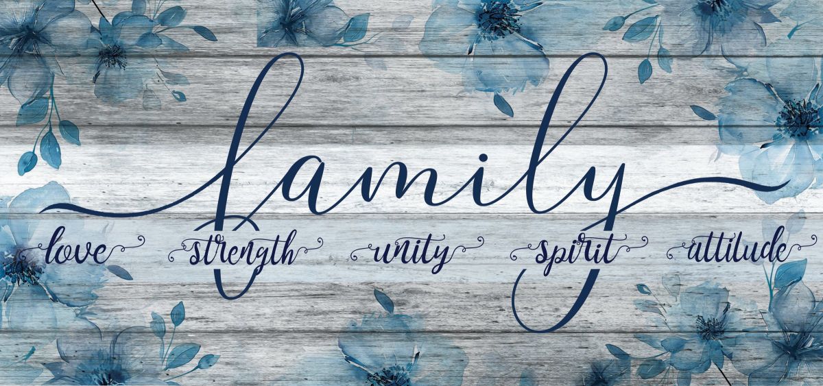 Family Bond Blue Wooden Style
