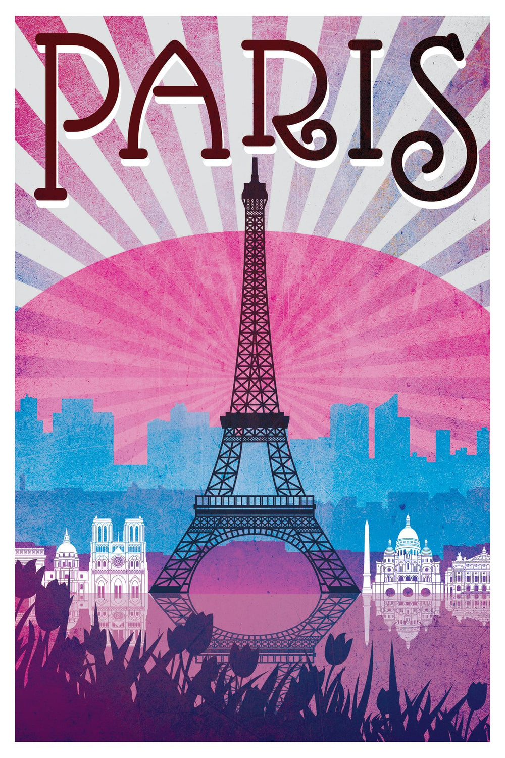 Paris Eiffel Tourism Vintage Poster
