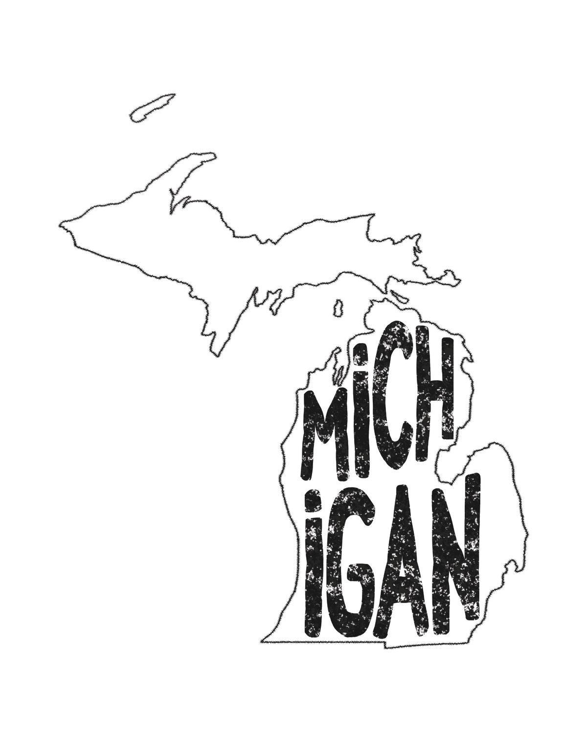 Michigan Minimalist State Map