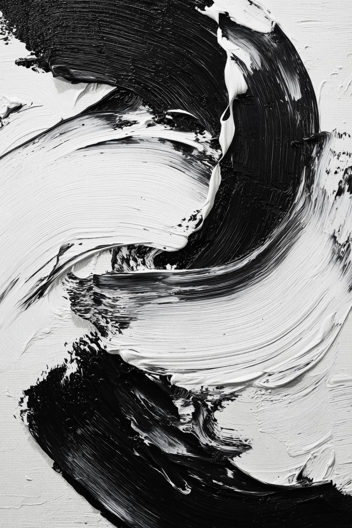 Flowing Yin Yang Abstract Brushwork