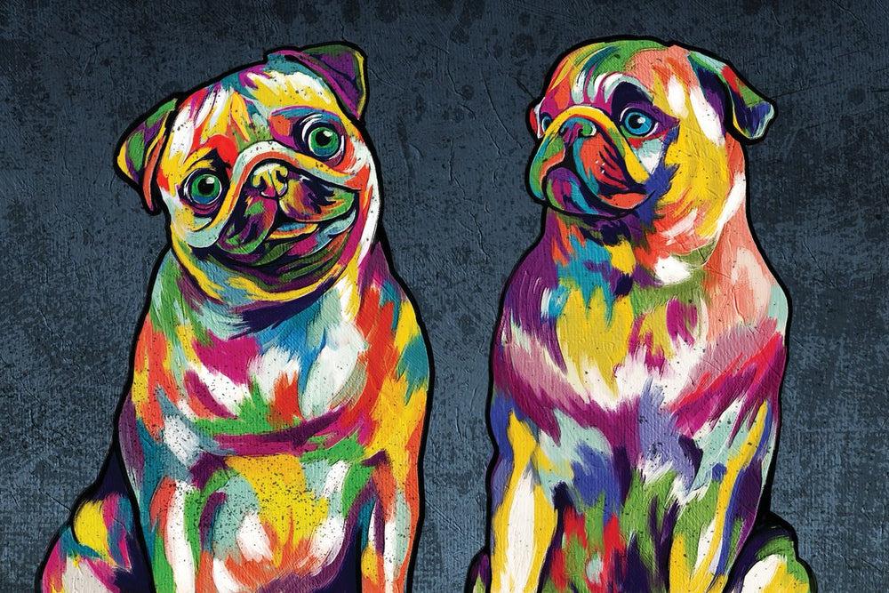 Couple Dogs Abstract Color