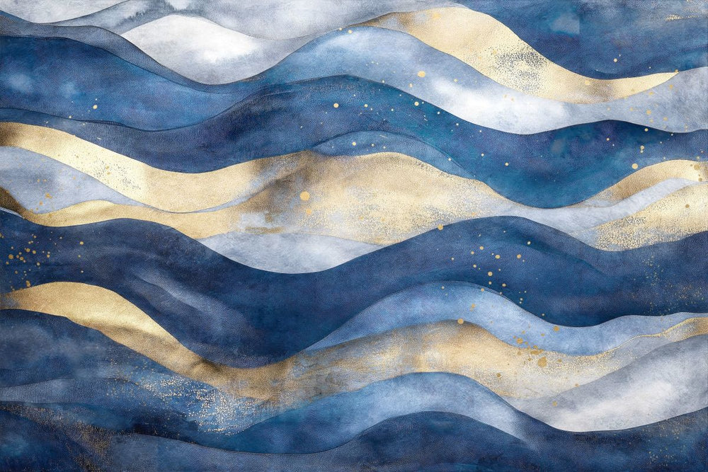 Gilded Beach Waves Wall Art