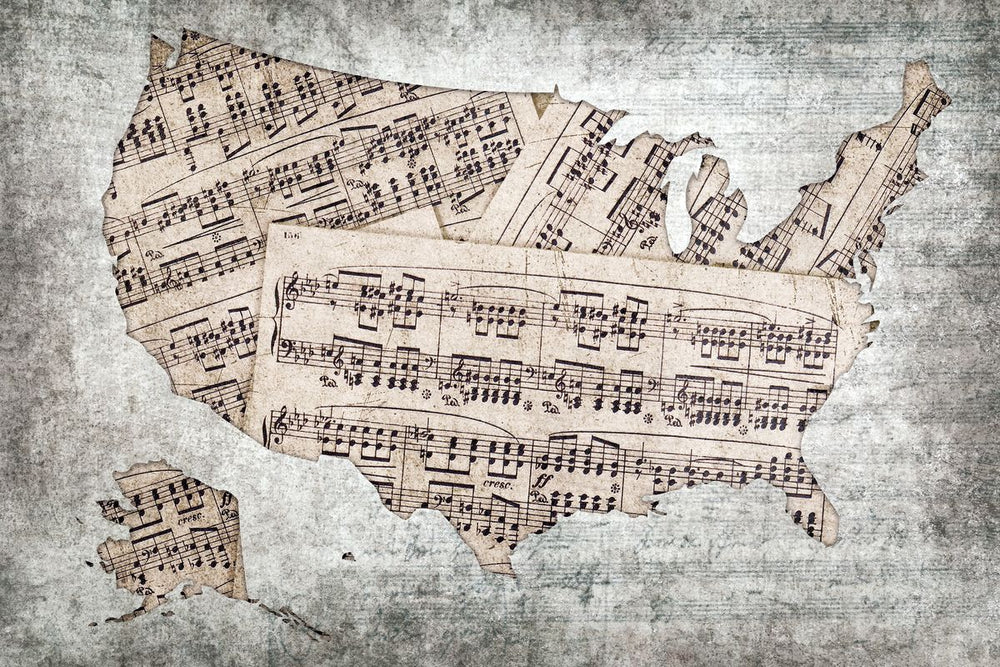 Music Sheets USA Map